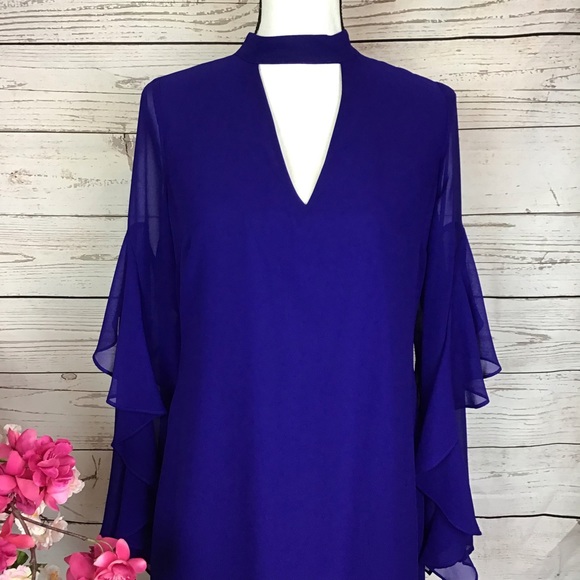 Sam Edelman Choker Shift Dress Royal Blue … - Picture 4 of 8